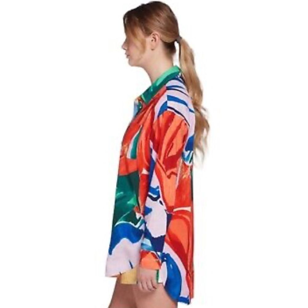CALIA by Carrie Underwood Shirt Womens M Colorful Abstract Long Sleeve Button-Up